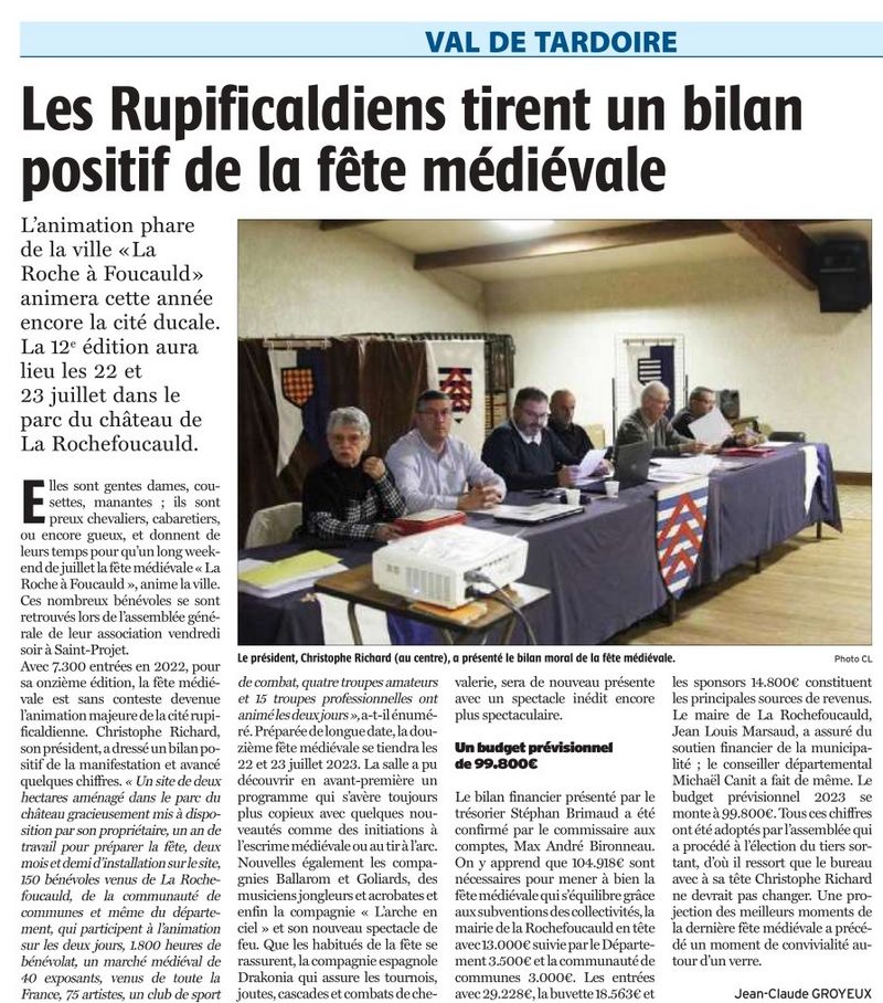 Article charente libre 5 decembre 2022