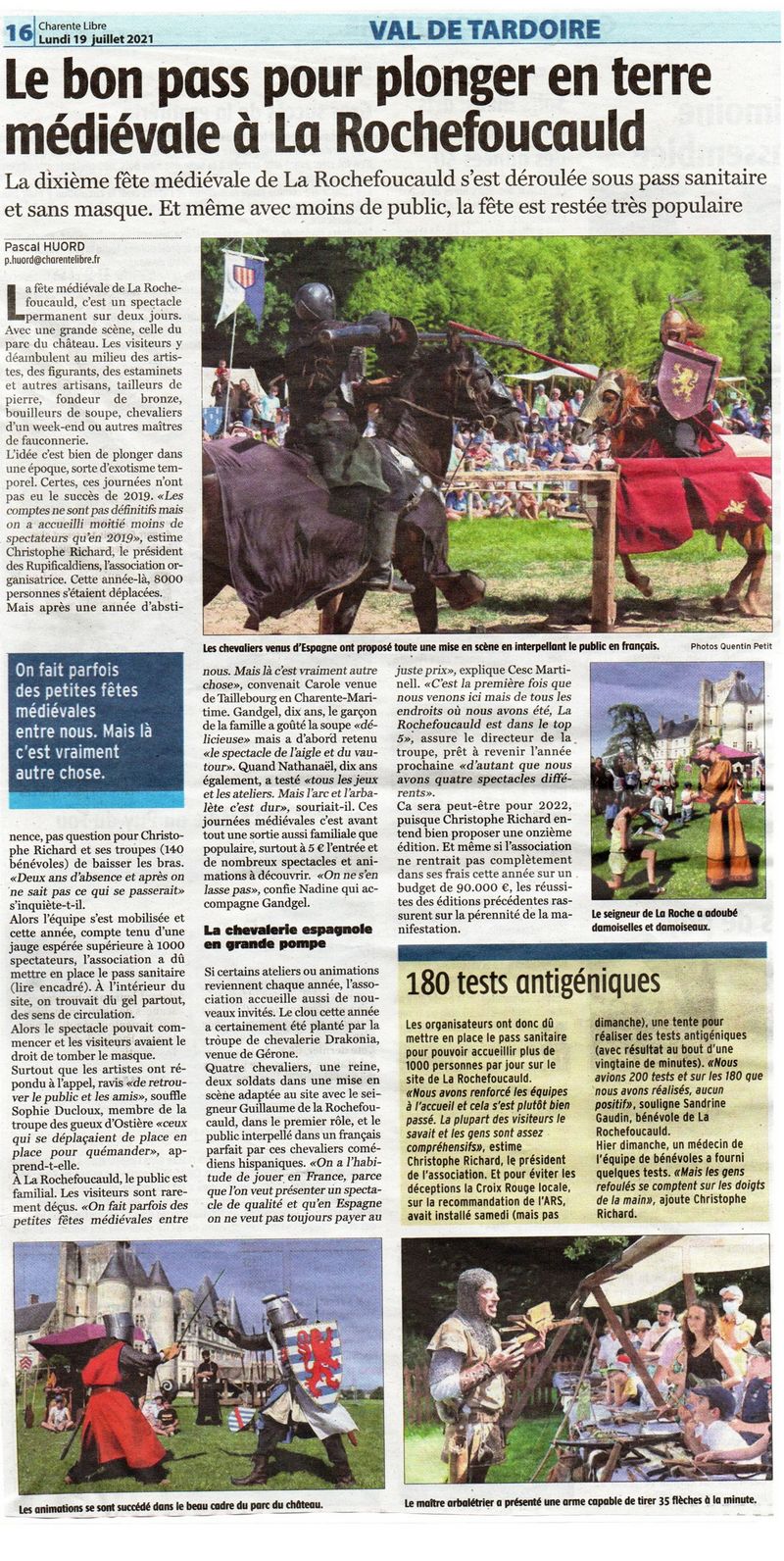 article presse charente libre 19 juillet 2021