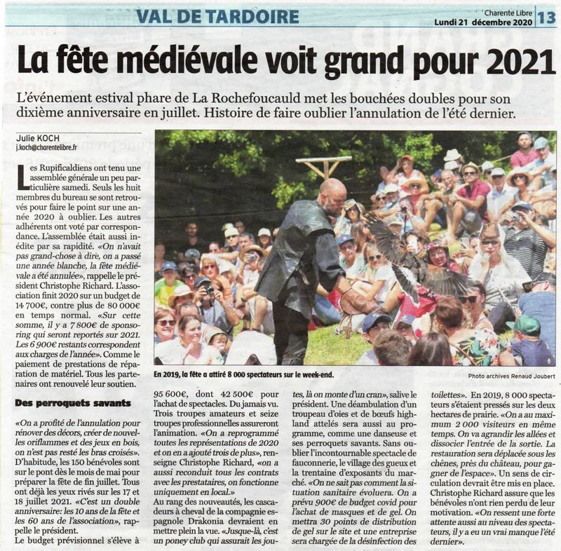 article presse charente libre 21 decembre 2020 page 0001