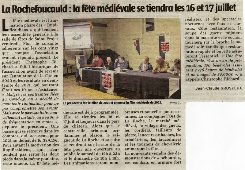 article presse charente libre 25 novembre 2021