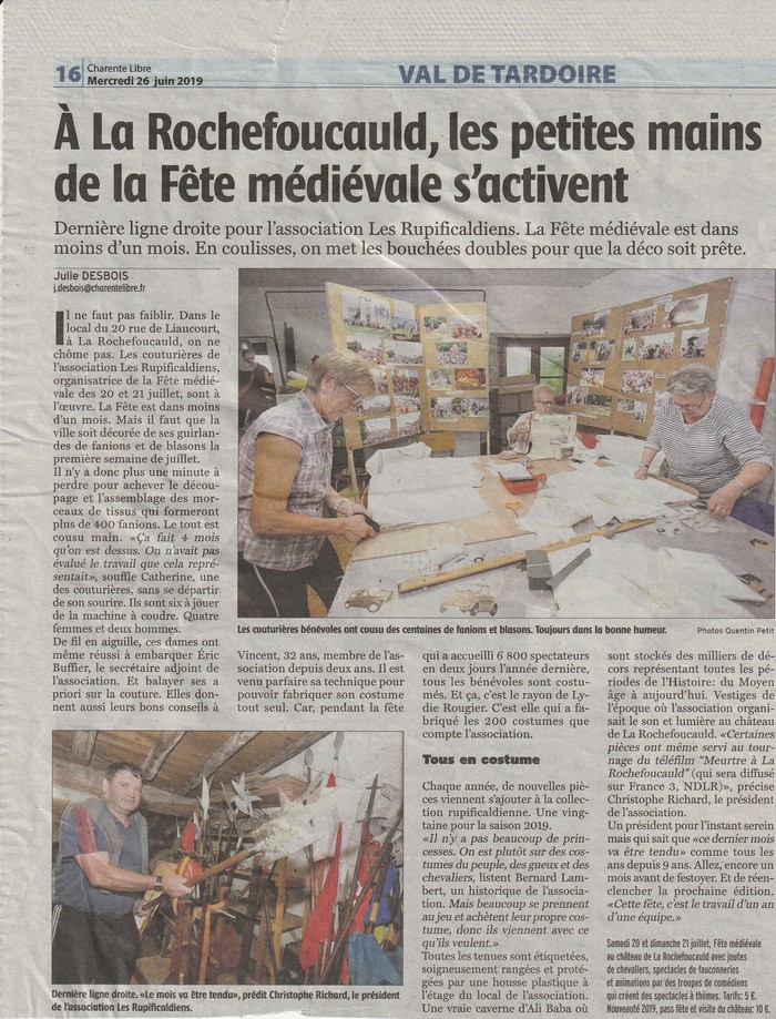 article presse charente libre juin 2019